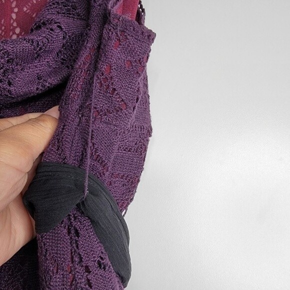 Free People Women's Lace Cowl Neck Mini Dress  Purple sz 8 - Picture 7 of 10